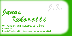 janos kukorelli business card